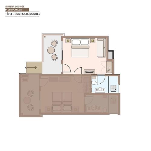 Kimera Lounge - Orange Room Twinbeds - 216540